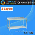 Stainless Steel Sliding Door Work Table/Stainless Steel Glass Dining Table/Kitchen Stainless Steel Work Table (SY-WT89B SUNRRY)